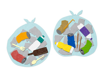 分別されていないゴミ　ペーパークラフト