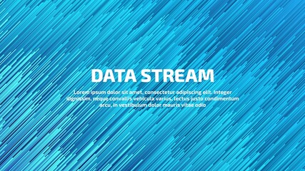 Abstract blue big data flow stream visualization