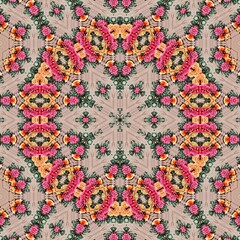 Artistic print design for textile, greeting card, brochure, menu, flyer, magazine book cover and any other decoration. Mexican Pattern for background design. Latin fashion for floor tiles and carpet