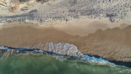 Waves on a beach drone