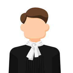 Judge in simple flat vector, personal profile icon or symbol, people concept vector illustration.