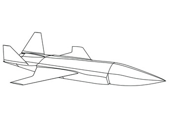 Airplane drawing line art vector illustration for coloring book. Cartoon Aeroplane drawing for coloring book for kids and children.