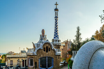 Fototapeta premium Barcelona cityscape from Park Guell