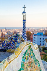 Fototapeta premium Barcelona cityscape from Park Guell
