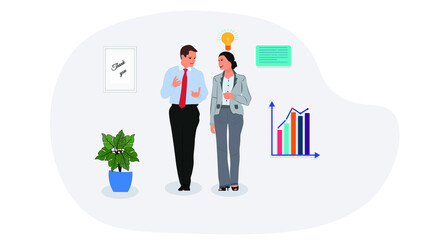 Business meeting, Male Female  Business growth discuss Business partner concept, Business people meeting in office, Business planning strategy. 