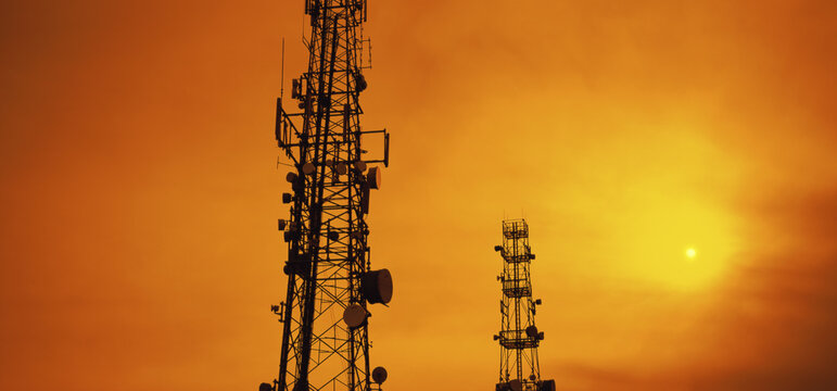 Silhouette Of Radio Towers