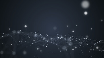 Abstract futuristic - technology with polygonal shapes on dark blue background. Design digital technology concept. 3d illustration.