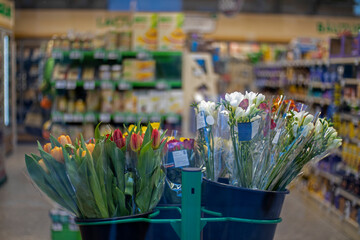 flowers at the grocery store
