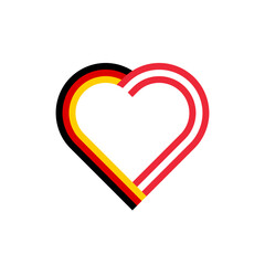 unity concept. heart ribbon icon of germany and austria flags. vector illustration isolated on white background