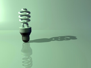 Fluorescent Light Bulb, Digitally Generated Image by Hank Grebe