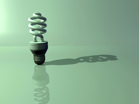 Fluorescent Light Bulb, Digitally Generated Image by Hank Grebe