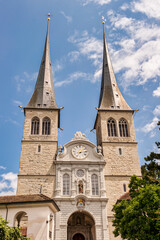 Fototapeta na wymiar Church of St. Leodegar, Lucerne, Switzerland