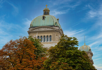 The Swiss government building Bundeshaus or Federal Palace of Switzerland, headquarter one of the...