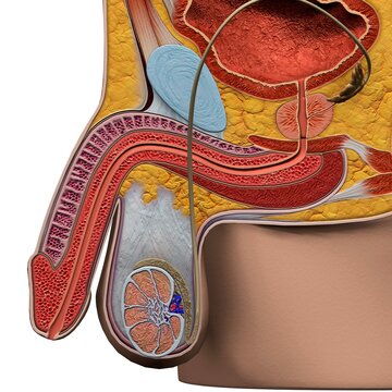 Male reproductive system, medical illustration