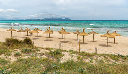 Mallorca island. Windy day at Playa del Muro