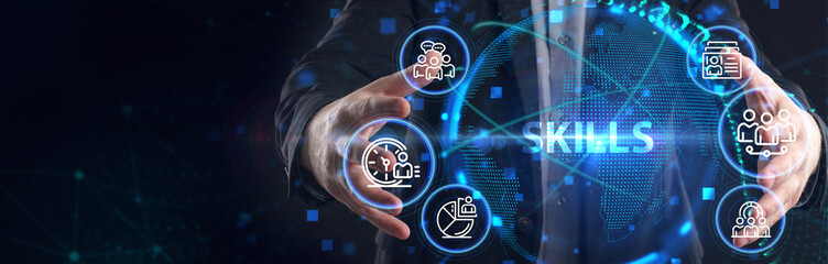 Coach motivation to skills improvement. Education concept. Training. Leadership skills. Human abilities.