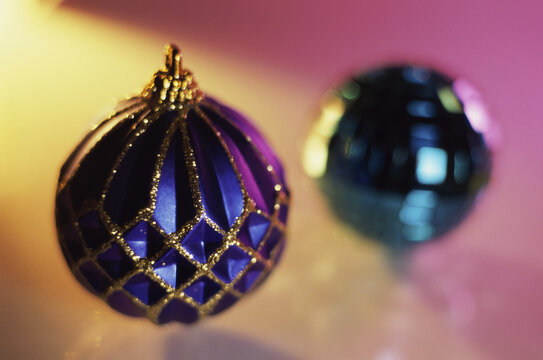 Close-up of Christmas ornaments