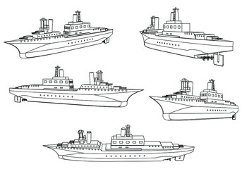 USS Indianapolis war ship outline vector. Military vehicle template vector isolated on white. © kurtcan