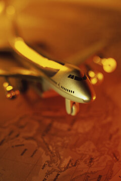Close-up of a model of an airplane