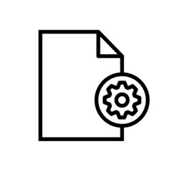 Vector illustration. Outline black icons of electronic and paper documents. Document flow management. Paper sheet icon.