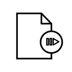 Vector illustration. Outline black icons of electronic and paper documents. Document flow management. Paper sheet icon.