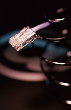 Close-up of a phone jack