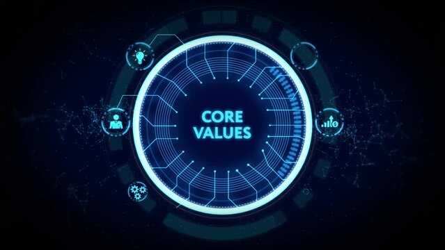 Business, Technology, Internet and network concept. Core values responsibility ethics goals company concept.