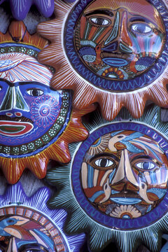 Close-up of face masks, Yucatan, Mexico