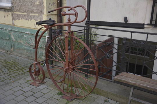 High wheel bicycle .Vintage bicycle .