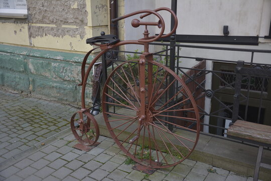 High wheel bicycle .Vintage bicycle .