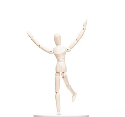 image of wooden figure white background 