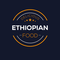 Creative (Ethiopian food) logo, sticker, badge, label, vector illustration.