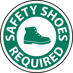 Safety Shoes Required Floor Sign On White Background