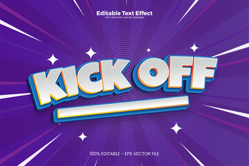 Kick Off editable text effect in modern trend style - obrazy, fototapety, plakaty