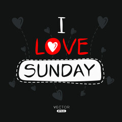 Creative Sunday text, Can be used for stickers and tags, T-shirts, invitations, vector illustration.