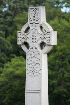 Celtic gravestone in Arlington National Cemetery, Virginia, United States. US military cemetery.