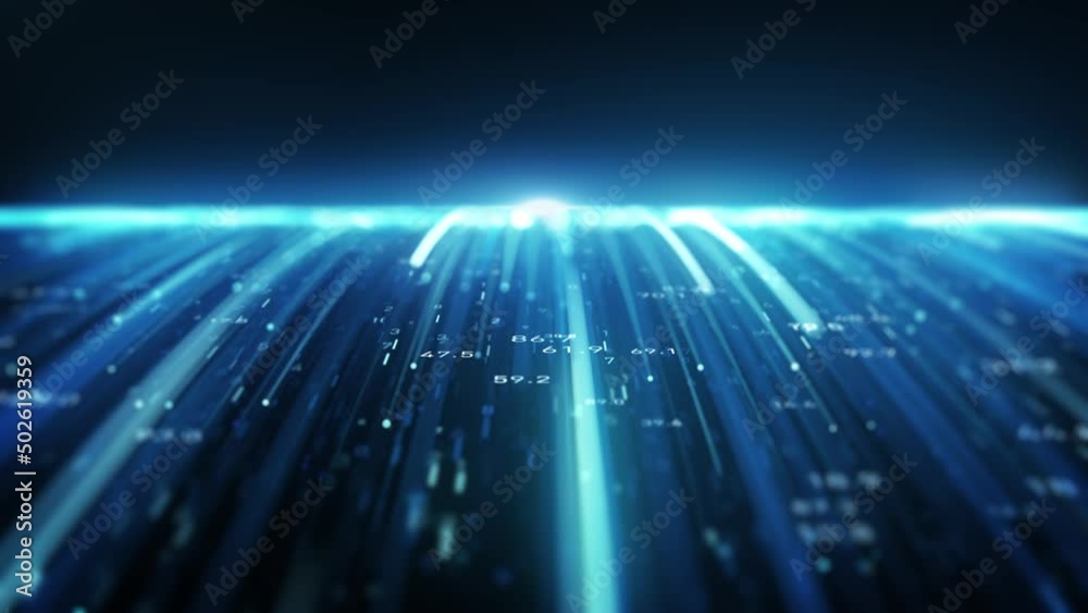 Poster big data digital business hitech background/ 4k animation of an abstract wallpaper big data business