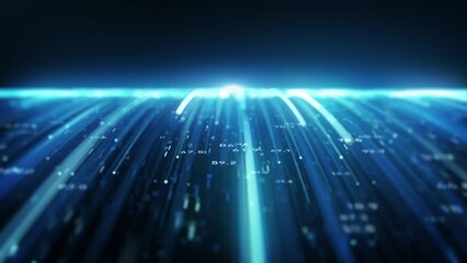 Big Data Digital Business Hitech Background/ 4k animation of an abstract wallpaper big data business digital technology background including connected lines and numbers matrix styled flowing with dept - Powered by Adobe