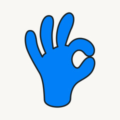 Obraz premium Cartoon vector funny cute Comic characters, OK hand gesture.