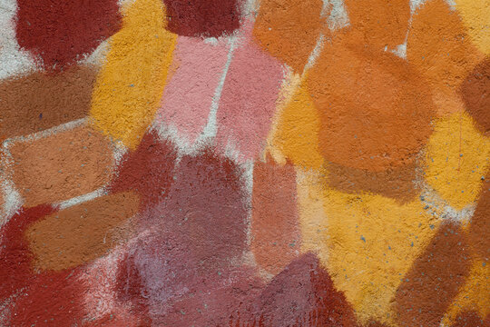 Mexico, Guanajuato, San Miguel de Allende, multi colored pattern on wall