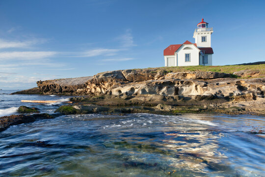 USA, Washington State, San Juan Islands, Patos Island, View of Patos Island Lighthouse