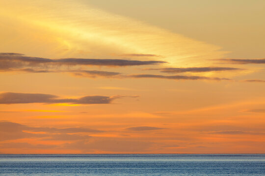 USA, Washington State, San Juan Islands, Patos Island, Abstract sunset