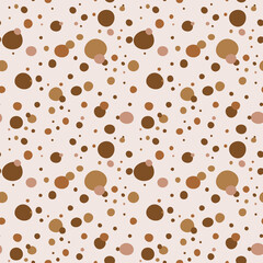 seamless pattern of brown dots, great for wrapping, textile, wallpaper, greeting cards - vector illustration
