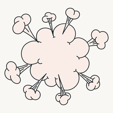 Cartoon vector funny cute Comic characters puff cloud.