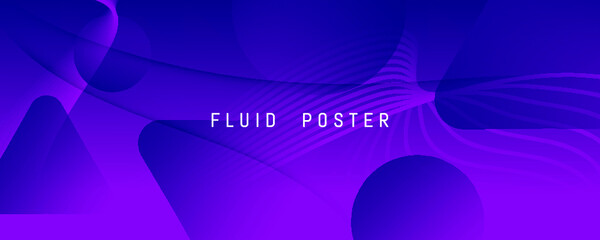 Naklejka premium Fluid Background. 3d Flow Lines Wallpaper. Vivid Gradient Texture. Color Digital Template. Violet Memphis Stripes. Futuristic Fluid Background. Abstract Pattern. Vector Fluid Background.