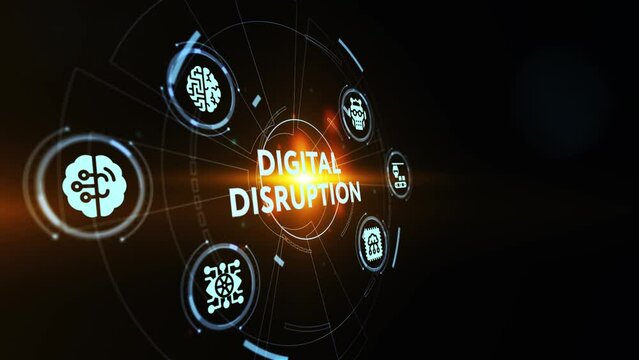 Digital disruption transformation innovation technology business internet concept.