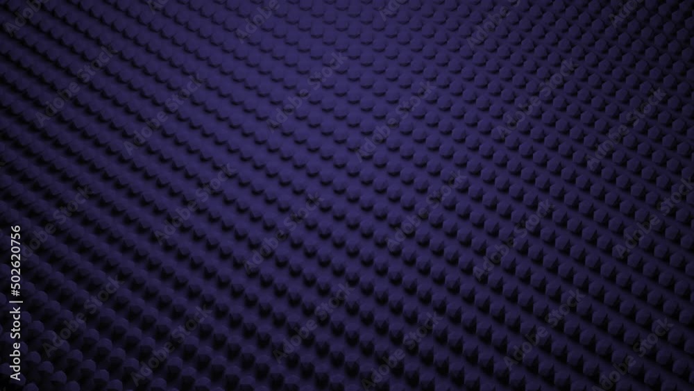 Poster abstract flat colorful lilac surface covered by rows of convex same size figures, seamless loop. des