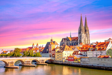 Kathedrale, Regensburg, Deutschland  - obrazy, fototapety, plakaty
