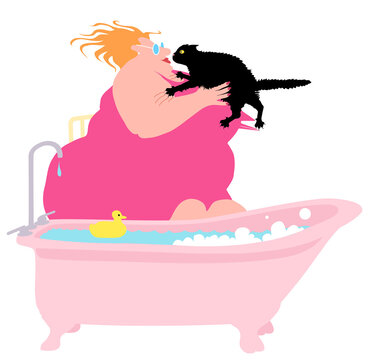 Kitty Bath Linda Braucht (b.20th C. American) Computer graphics