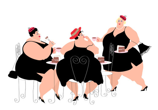 Red Hat Ladies, Linda Braucht, (20th Century/American), Computer Graphics